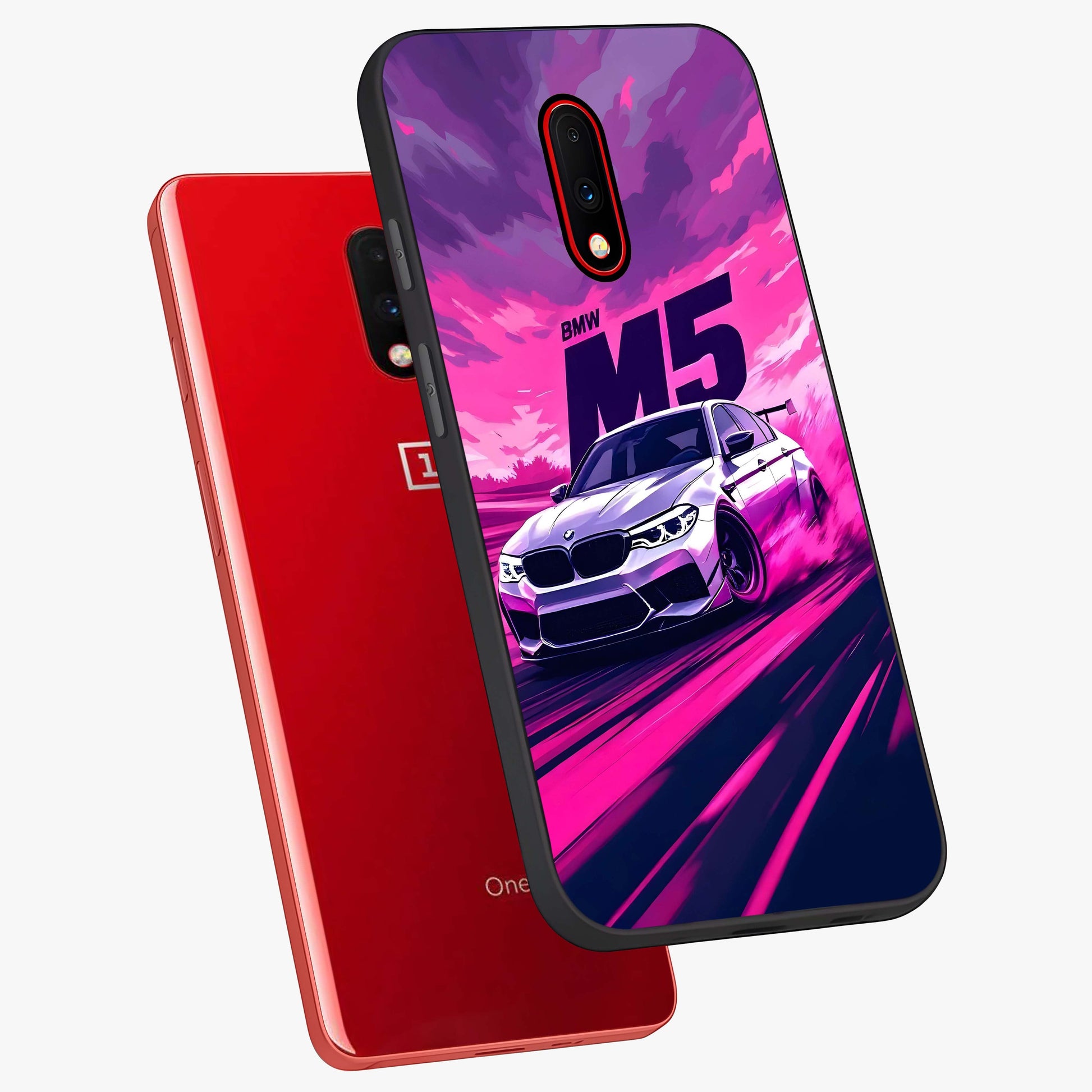 Velocity Drift Pulse Glass Case displayed in angled mockup highlighting dynamic drift design with sporty automotive aesthetic.