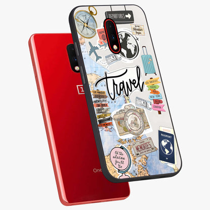 Wanderlust Journal Glass Case displayed in angled mockup highlighting adventure themed design with aesthetic travel vibe.