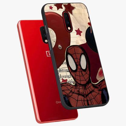 Web Warrior Vibes Glass Case displayed in angled mockup highlighting dynamic web design with comic style aesthetic.