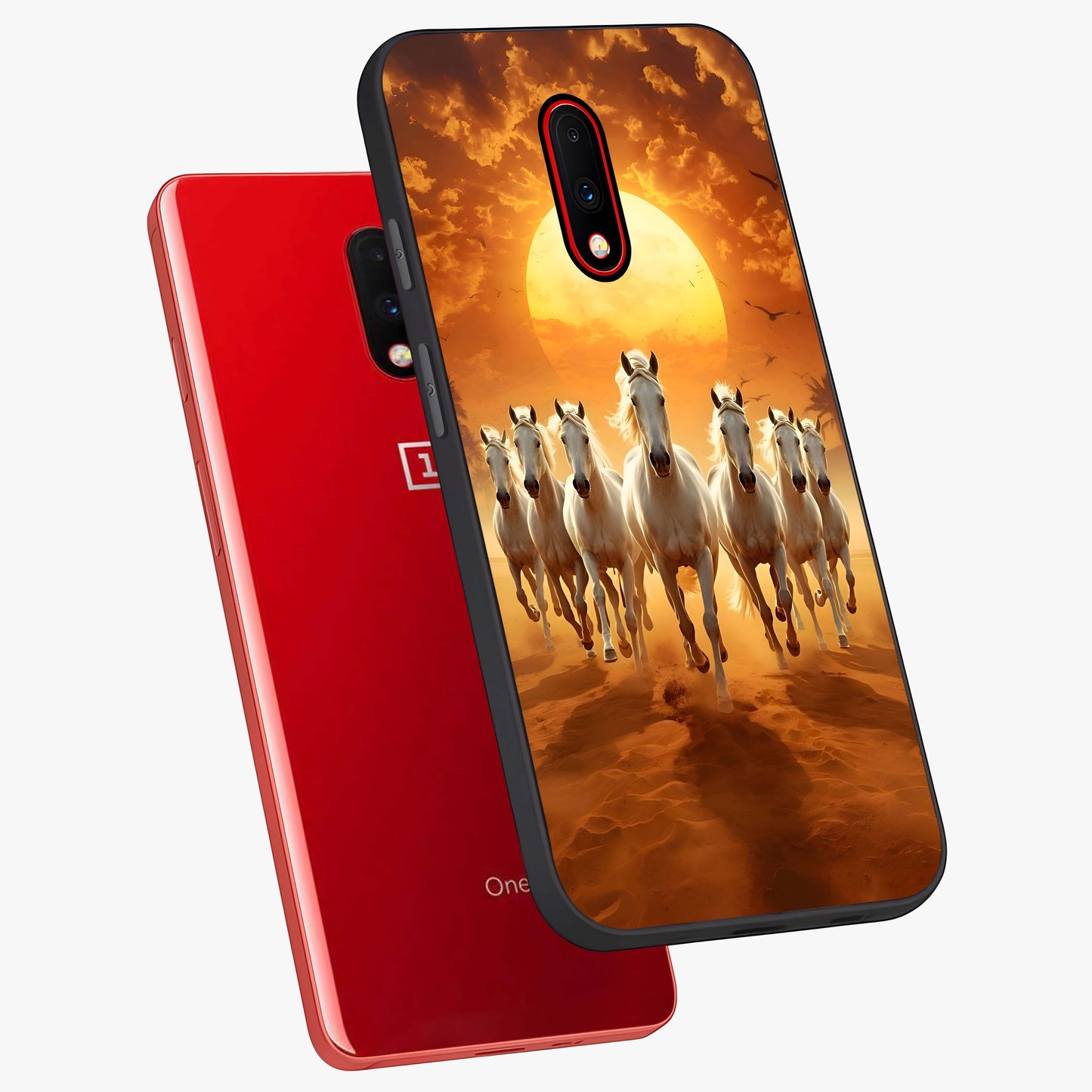 Wild Sunset Majesty Glass Case displayed in angled mockup highlighting vibrant sunset sky design with scenic aesthetic.