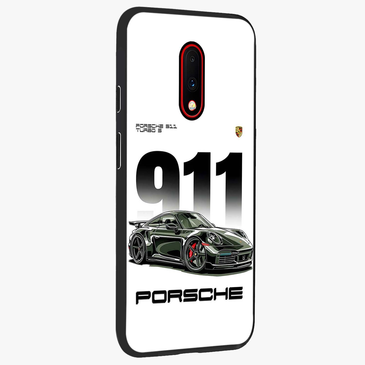 911 Turbo Dominance Glass Case upright perspective showcasing powerful racing design and modern automotive aesthetic.
