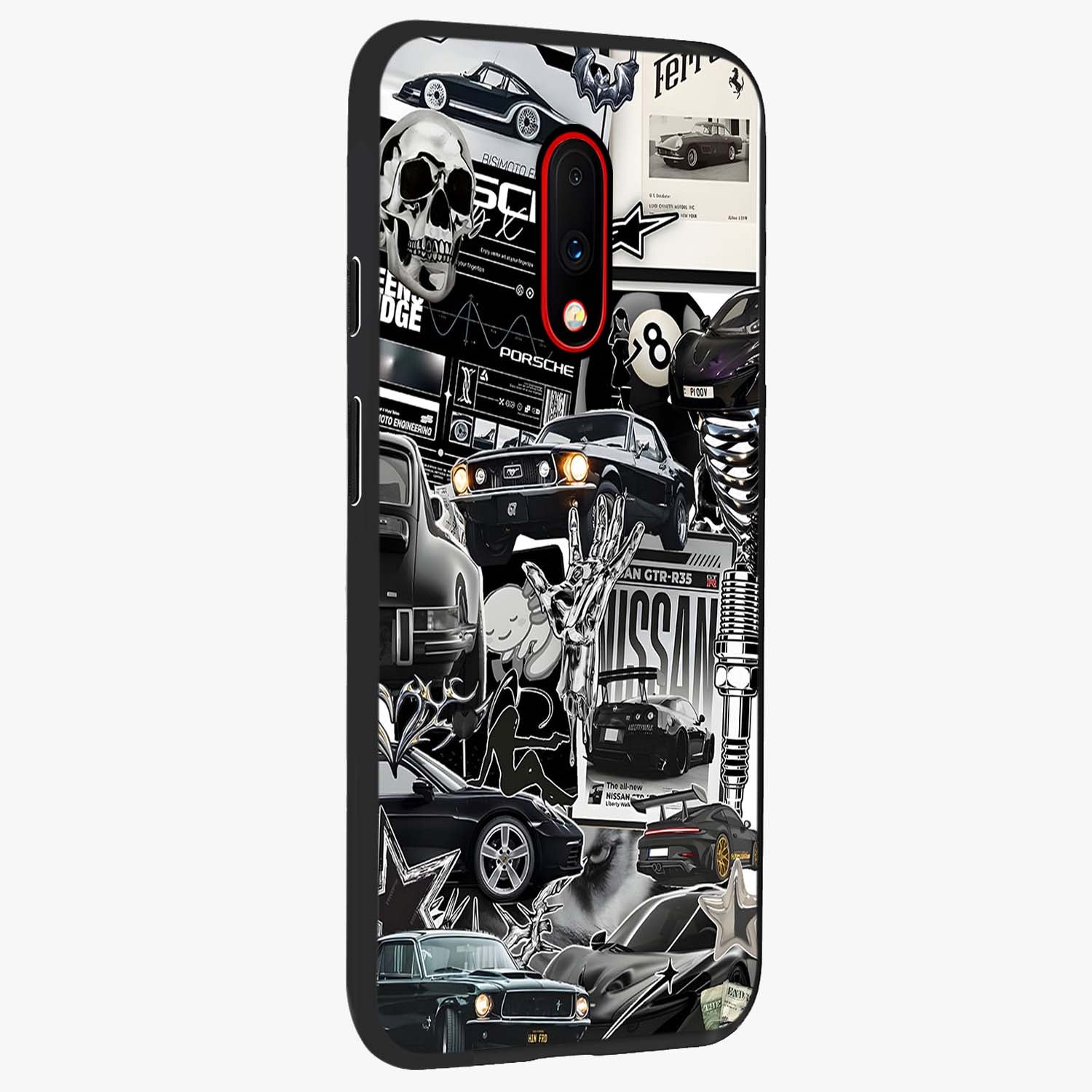 Aesthetic Dark Love Glass Case upright view showcasing dramatic romantic artwork with modern aesthetic style.