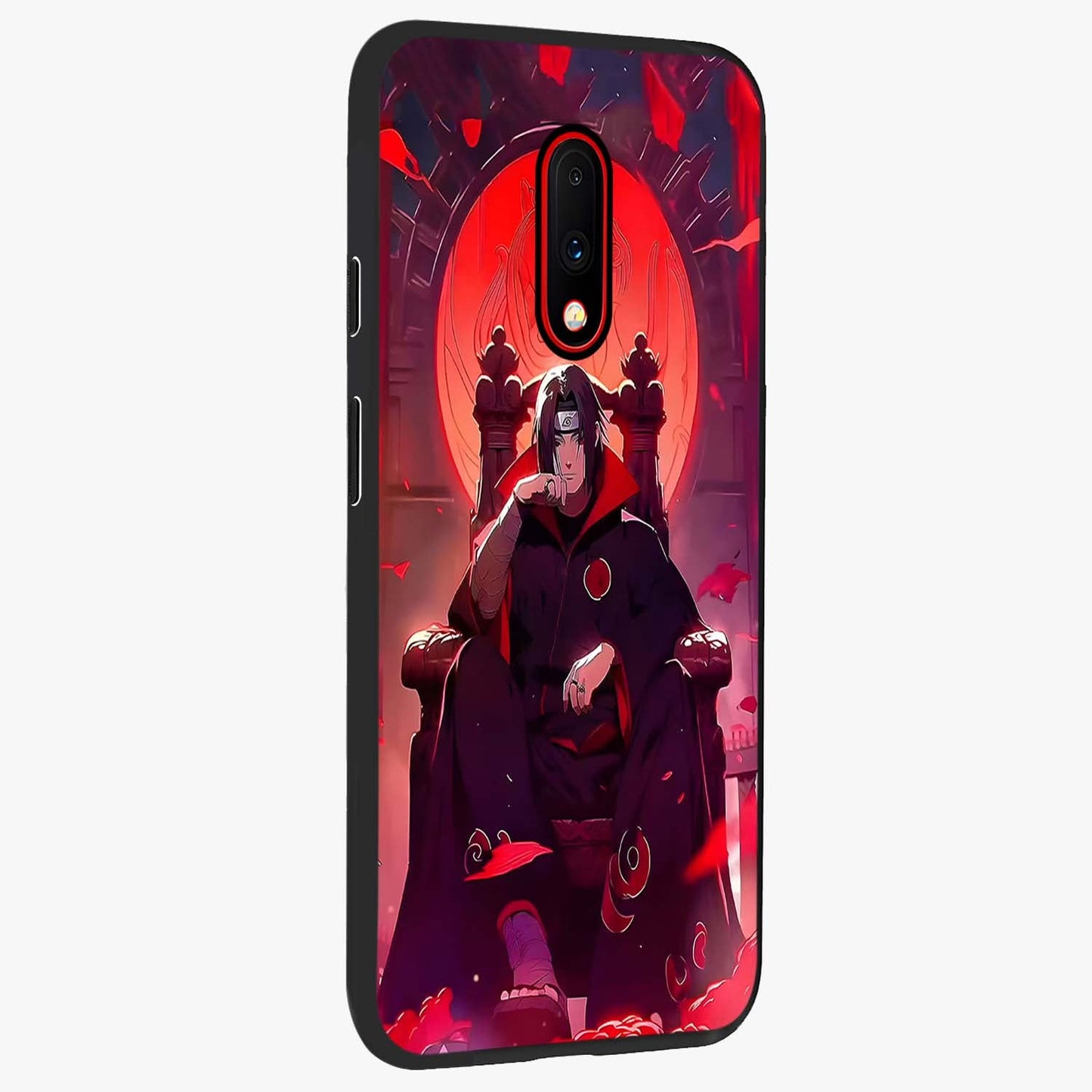 Blood Moon Sovereign Glass Case upright view showcasing powerful moon inspired artwork with cosmic aesthetic style.
