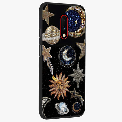 Celestial Gem Constellations Glass Case upright view showcasing cosmic constellation artwork with celestial aesthetic style.