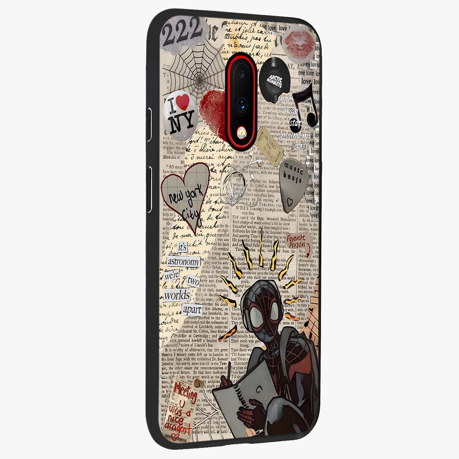 City Dream Sketch Glass Case upright view showcasing urban skyline artwork with stylish hand drawn design.