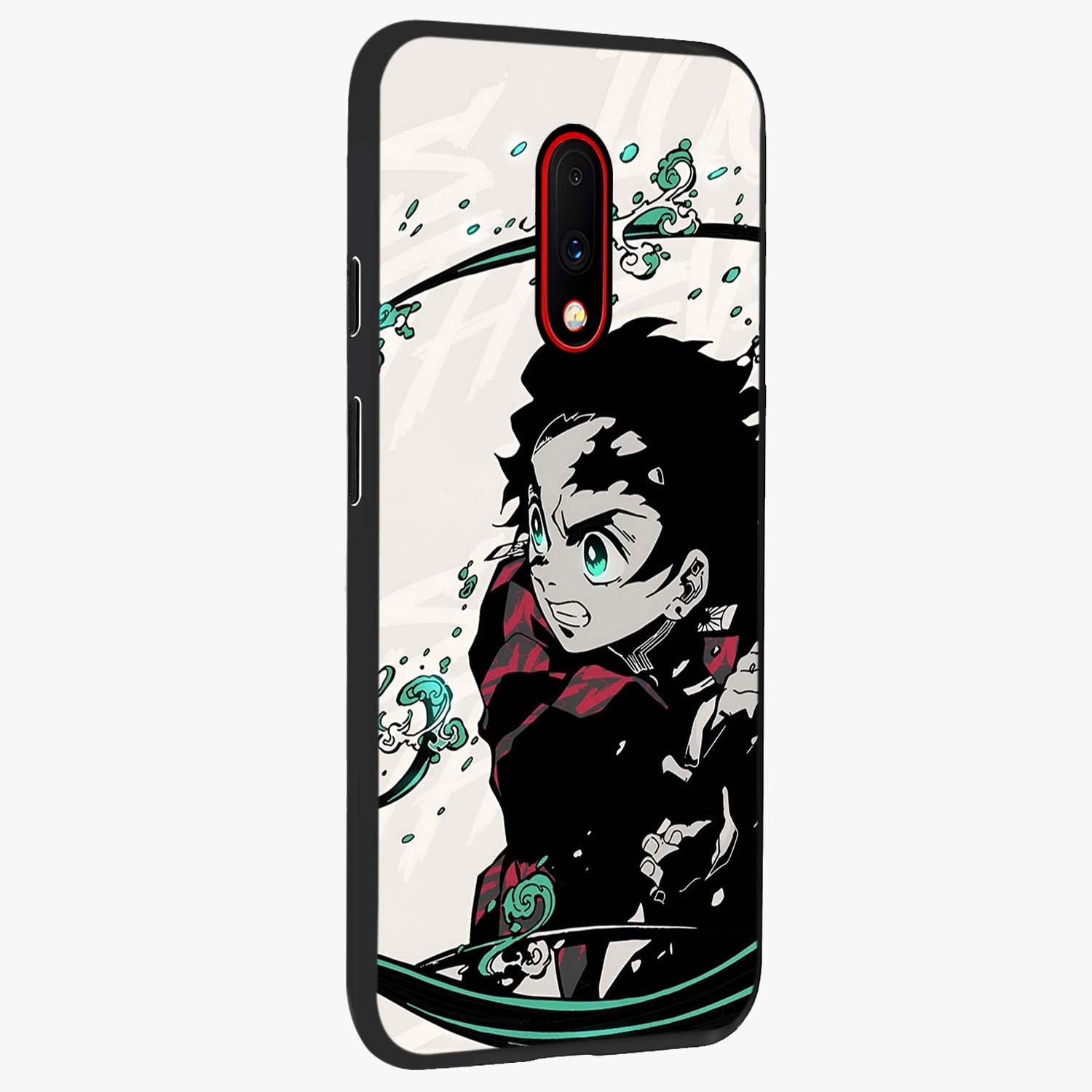 Demon Slayer Glass Case upright view showcasing powerful anime artwork with intense warrior theme.
