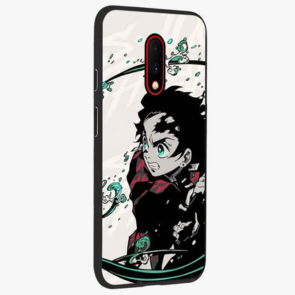 Demon Slayer Glass Case upright view showcasing powerful anime artwork with intense warrior theme.