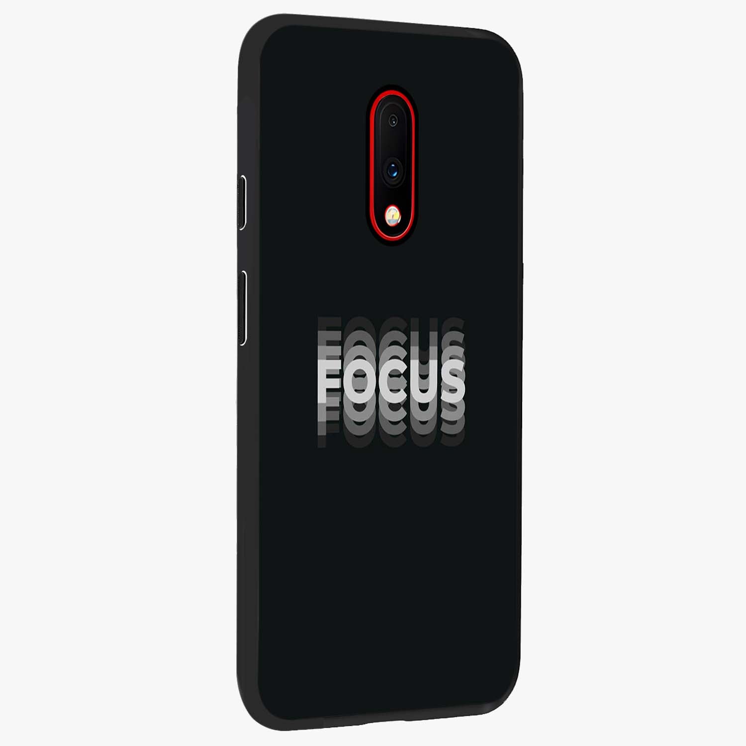 Focused Blade Discipline Glass Case upright view showcasing strong typography statement with sleek motivational theme.