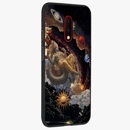 Galactic Divine God Glass Case upright view showcasing mystical divine artwork with dramatic cosmic theme.
