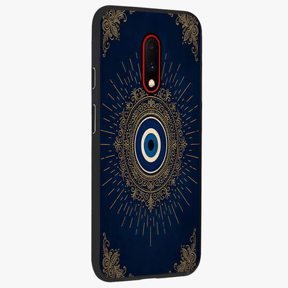 Golden Celestial Charm Glass Case upright view showcasing radiant celestial artwork with elegant golden theme.