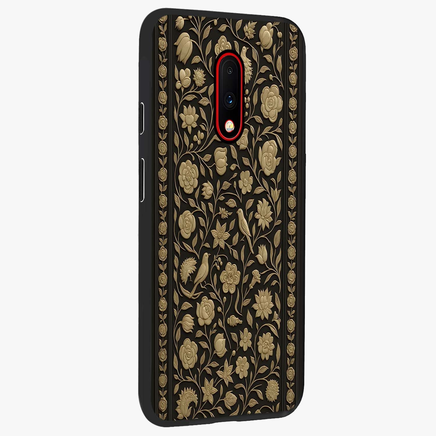 Golden Evil Eye Mandala Glass Case upright view showcasing decorative evil eye mandala artwork with spiritual aesthetic style.