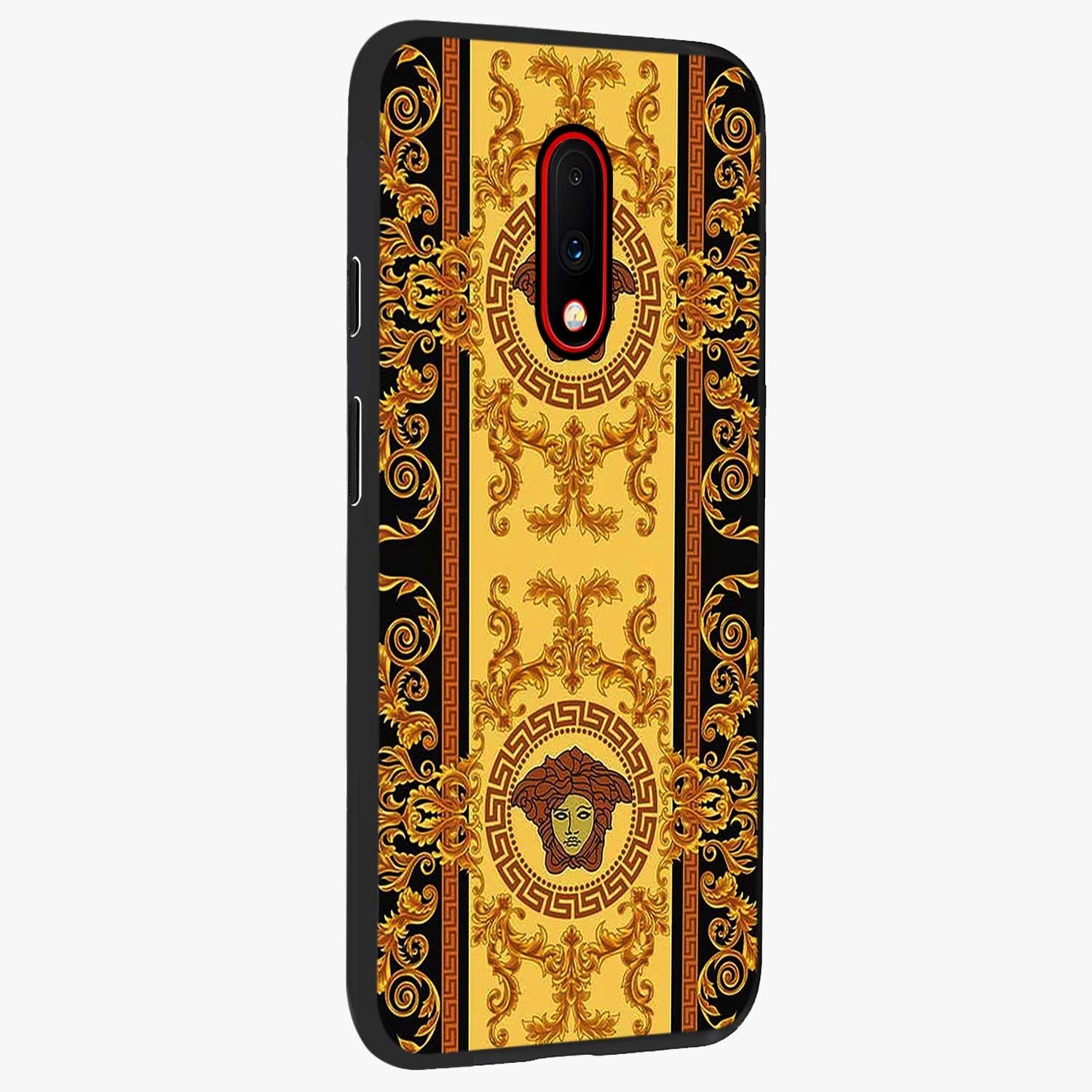 Golden Lotus Glow Glass Case upright view showcasing luminous lotus artwork with peaceful divine theme.