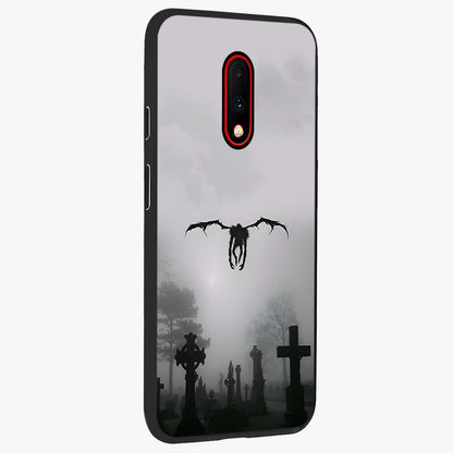 Graveyard Shadow Descent Glass Case upright view showcasing haunting graveyard artwork with dramatic dark theme.