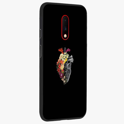 Heart With Flowers Glass Case upright view showcasing decorative heart and floral artwork with sweet romantic theme.