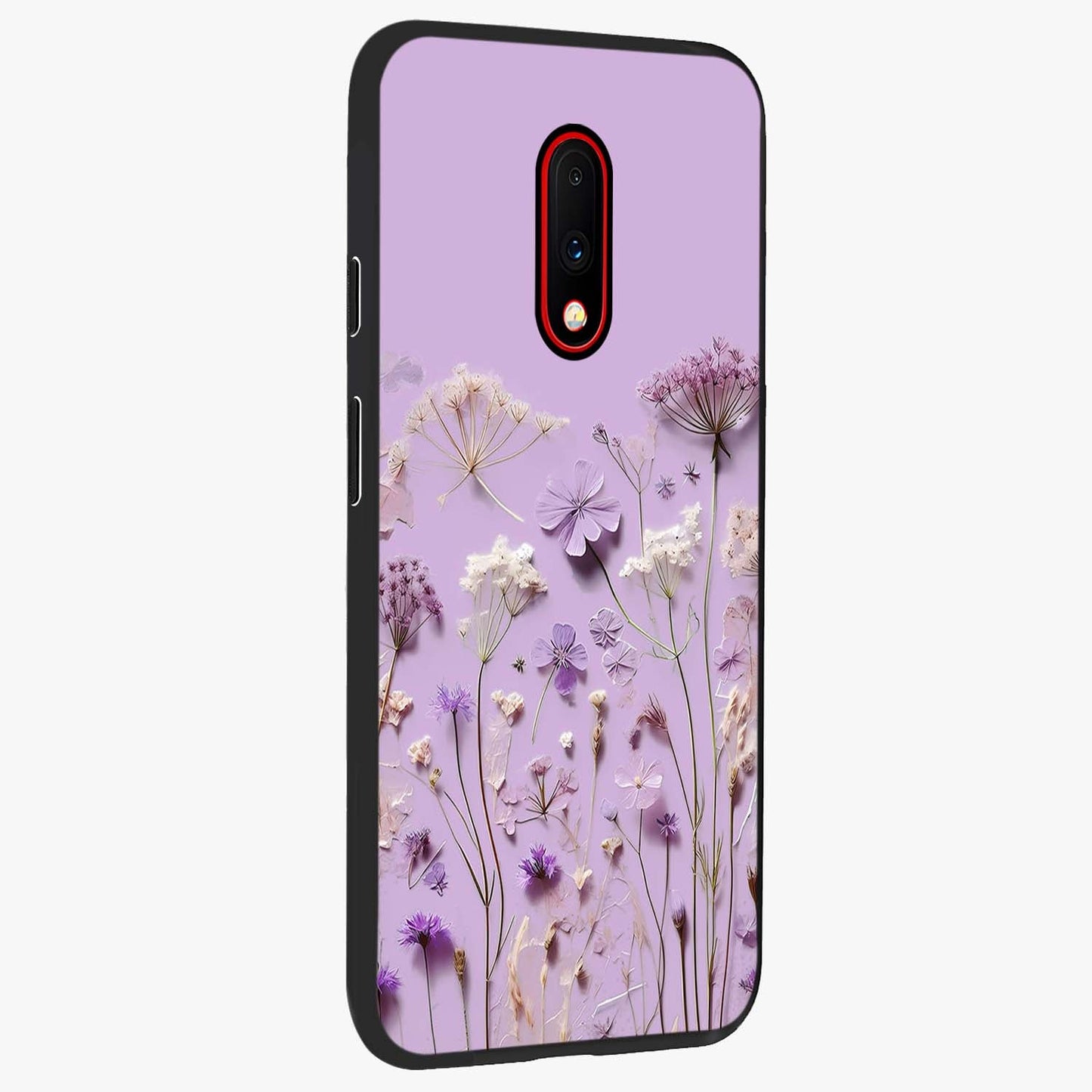 Lavender Blossom Dream Glass Case upright view showcasing delicate lavender blossom artwork with peaceful floral theme.