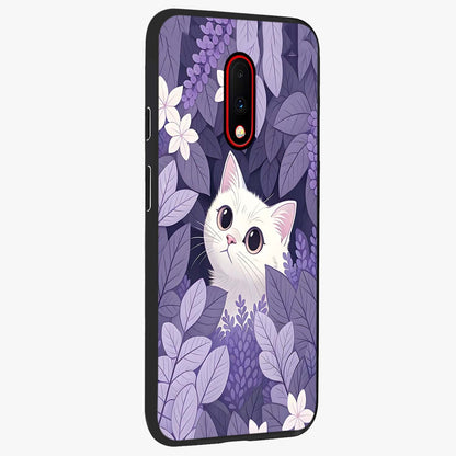 Lilac Hide Peek Cat Glass Case upright view showcasing charming cat artwork with adorable peek theme.