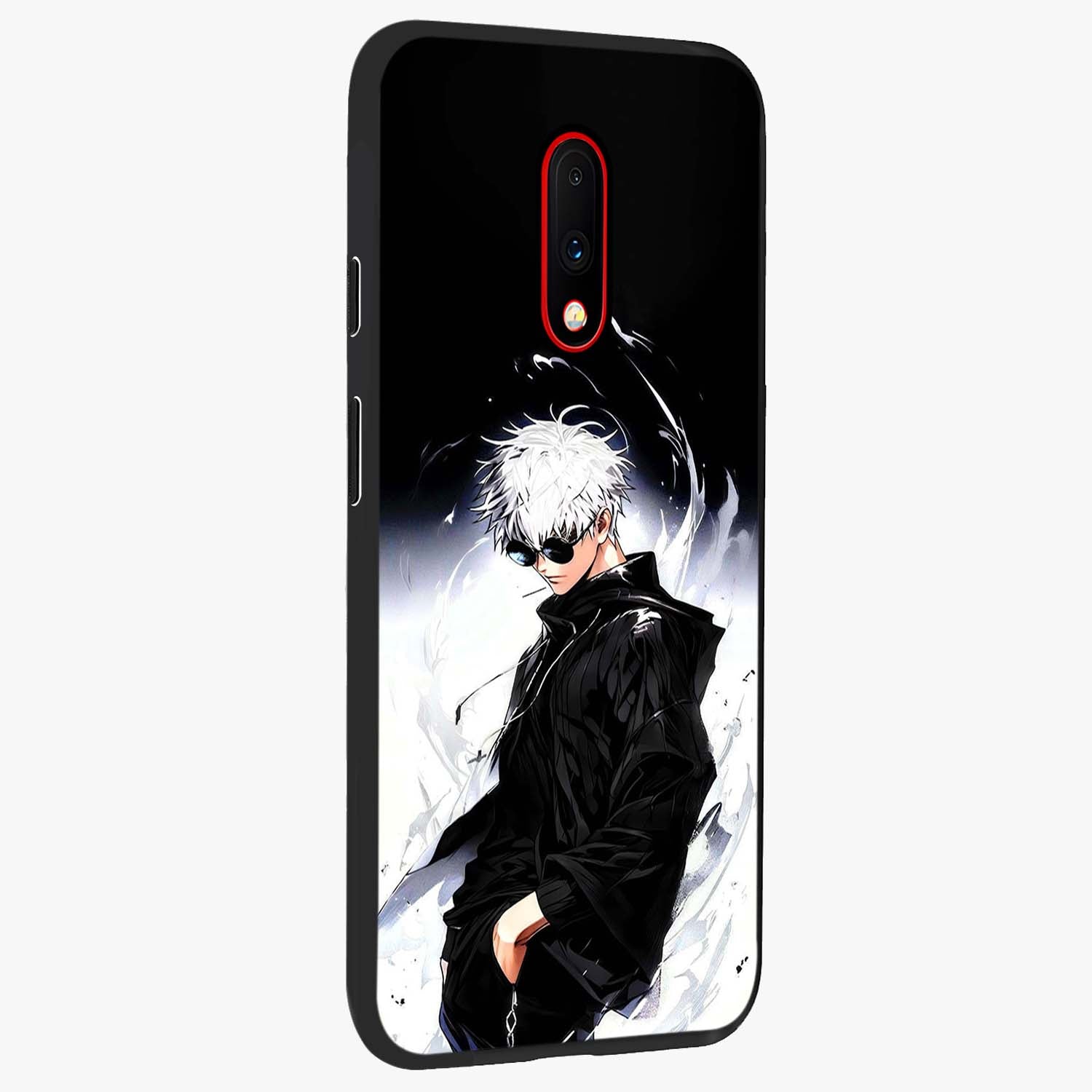 Limitless Shadow King Glass Case upright view showcasing bold shadow warrior artwork with epic fantasy theme.