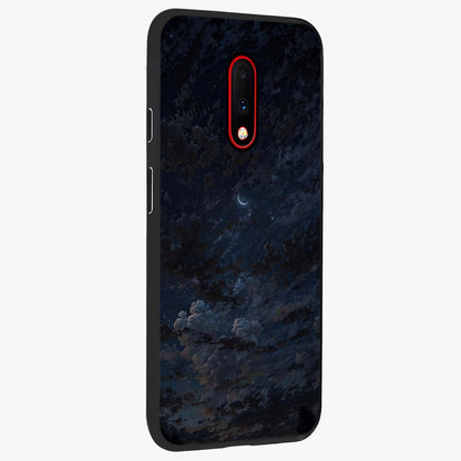 Lunar Veil Silence Glass Case upright view showcasing calm moon themed artwork with serene night atmosphere.