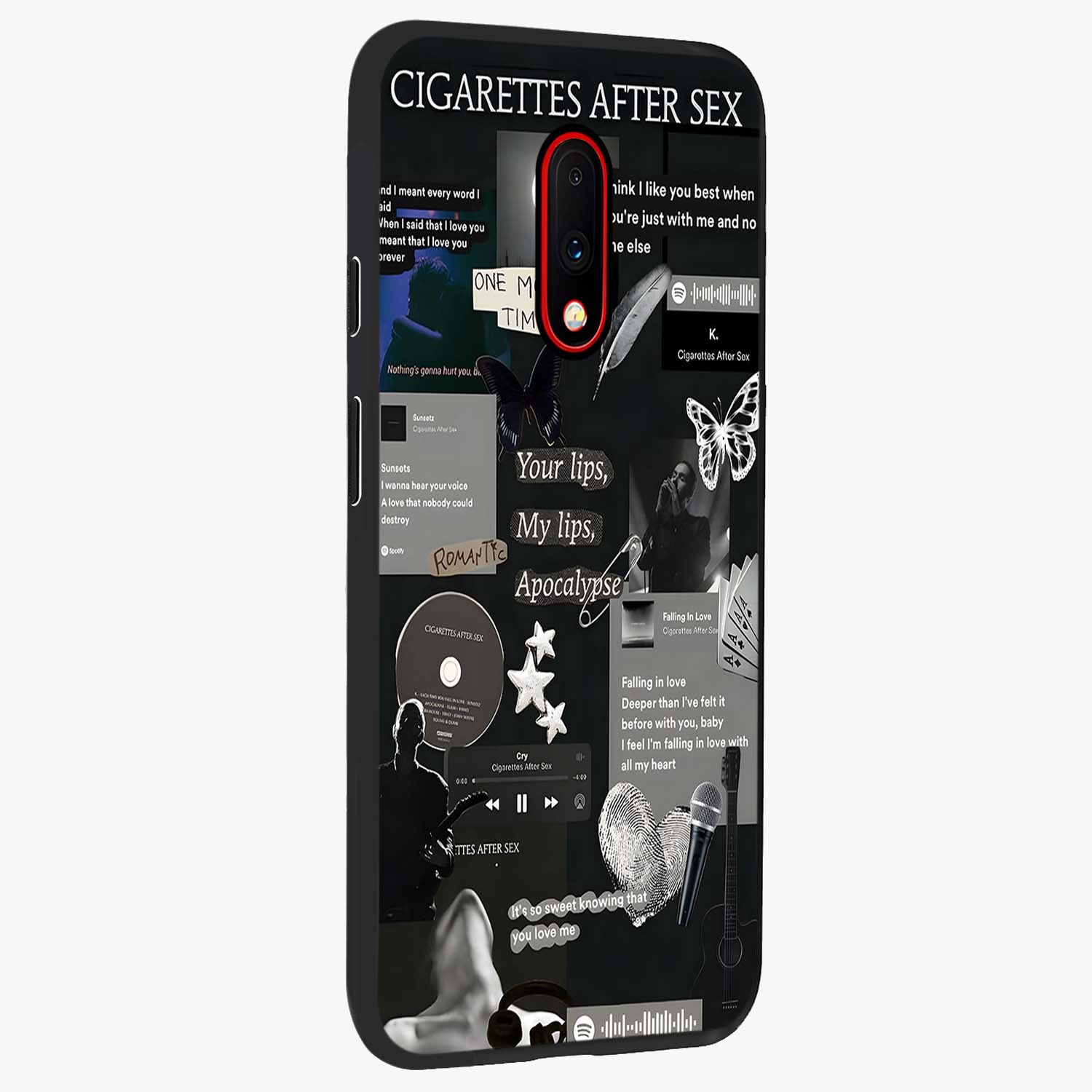 Midnight Love Echo Glass Case upright view showcasing expressive romantic artwork with dreamy midnight theme.