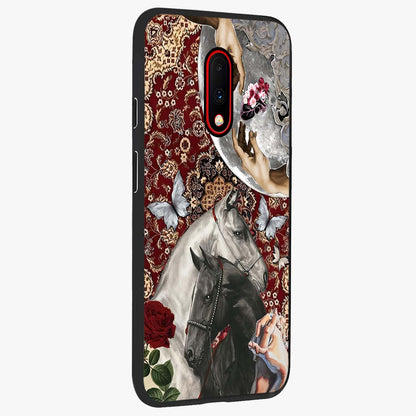 Moonlit Royal Stallion Glass Case upright view showcasing dramatic horse artwork with glowing moon themed design.