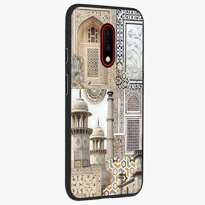 Mughal Marble Legacy Glass Case upright view showcasing ornate Mughal design with luxurious traditional theme.