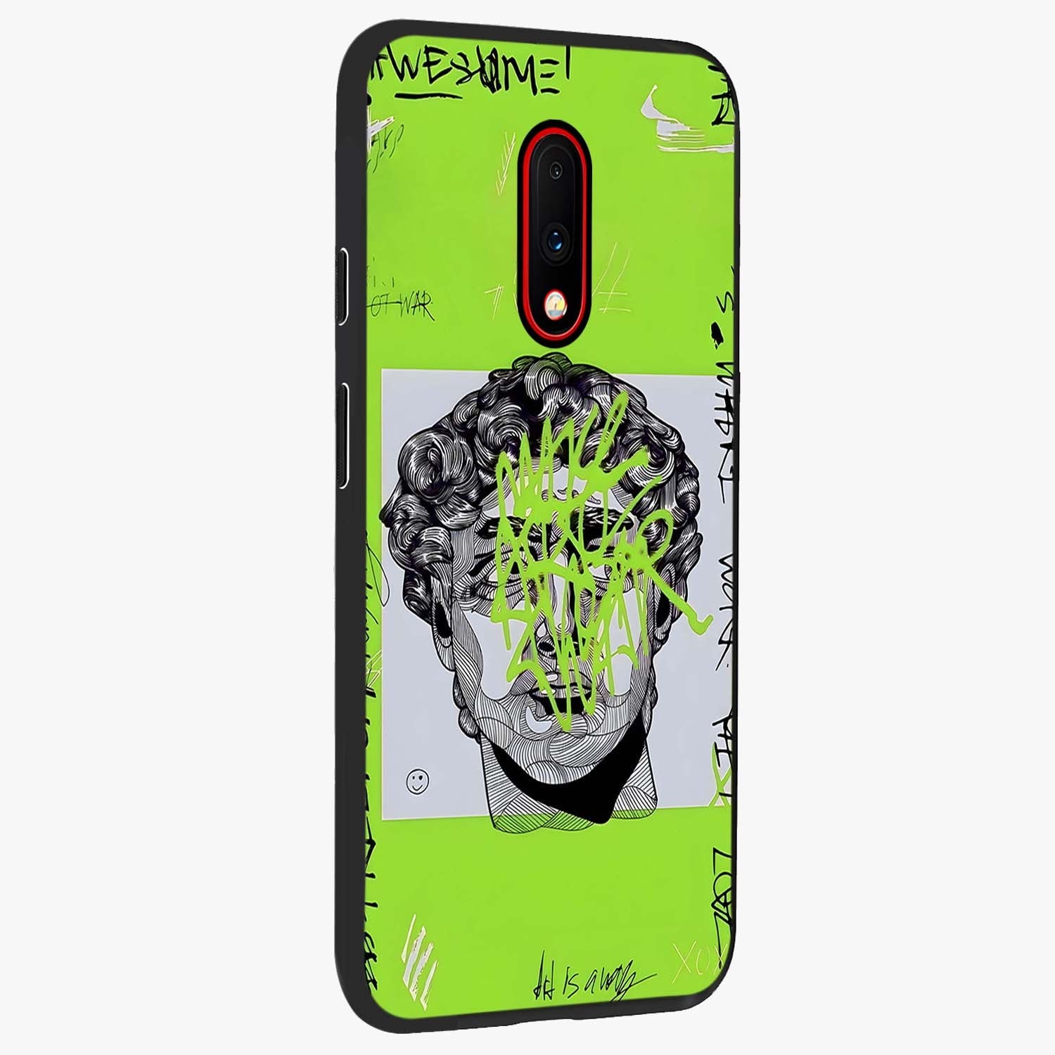 Neo Graffiti Rebellion Glass Case upright view showcasing colorful graffiti artwork with bold modern street style.