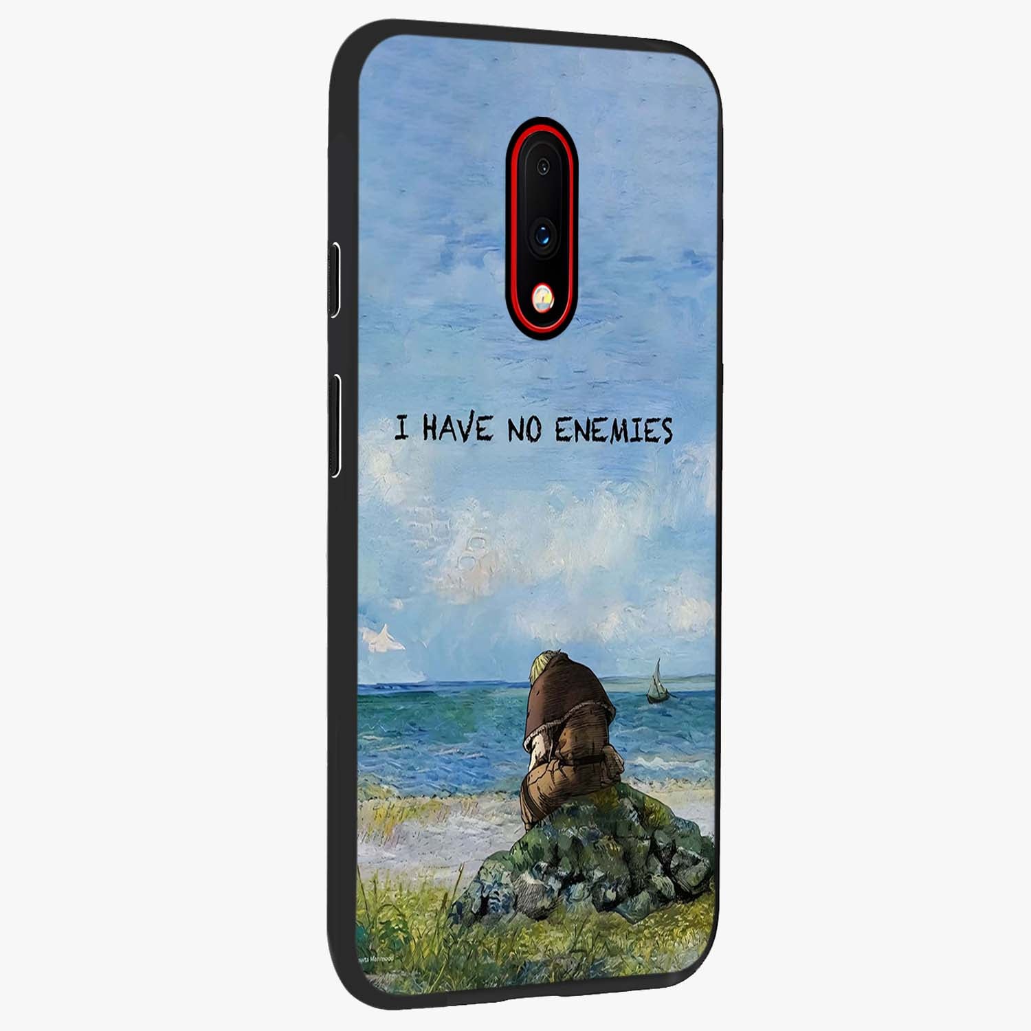 Peace Beyond War Glass Case upright view showcasing powerful peace symbol artwork with inspirational theme.