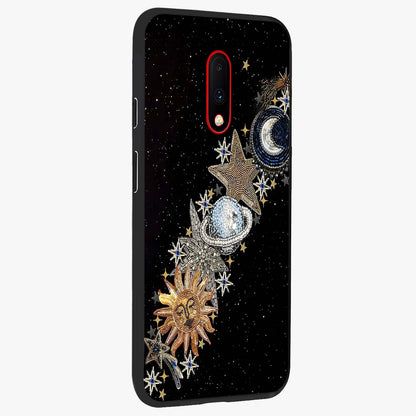 Pearls Universe Object Glass Case upright view showcasing decorative pearl themed artwork with cosmic elegance.