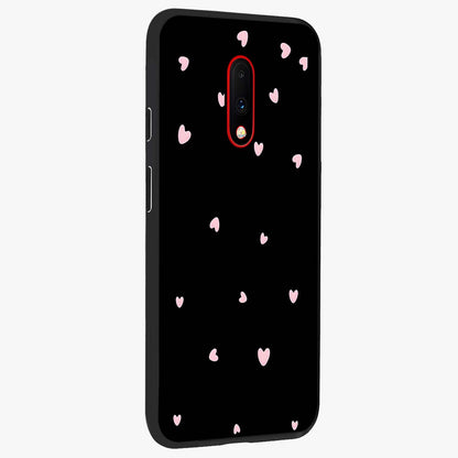 Pink Love Drops Glass Case upright view showcasing charming heart drop artwork with romantic playful theme.