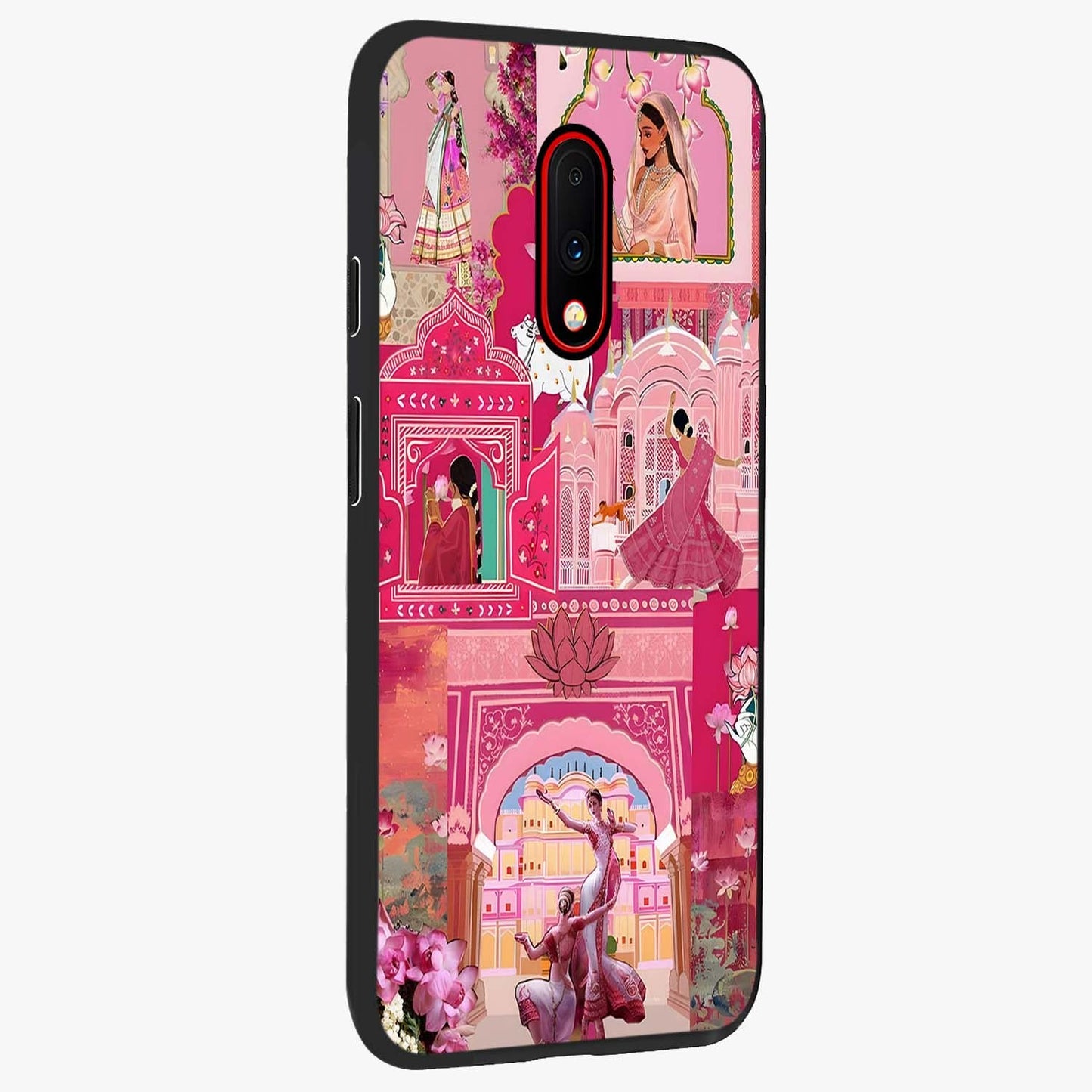 Pink Palace Muse Glass Case upright view showcasing artistic palace artwork with graceful royal theme.