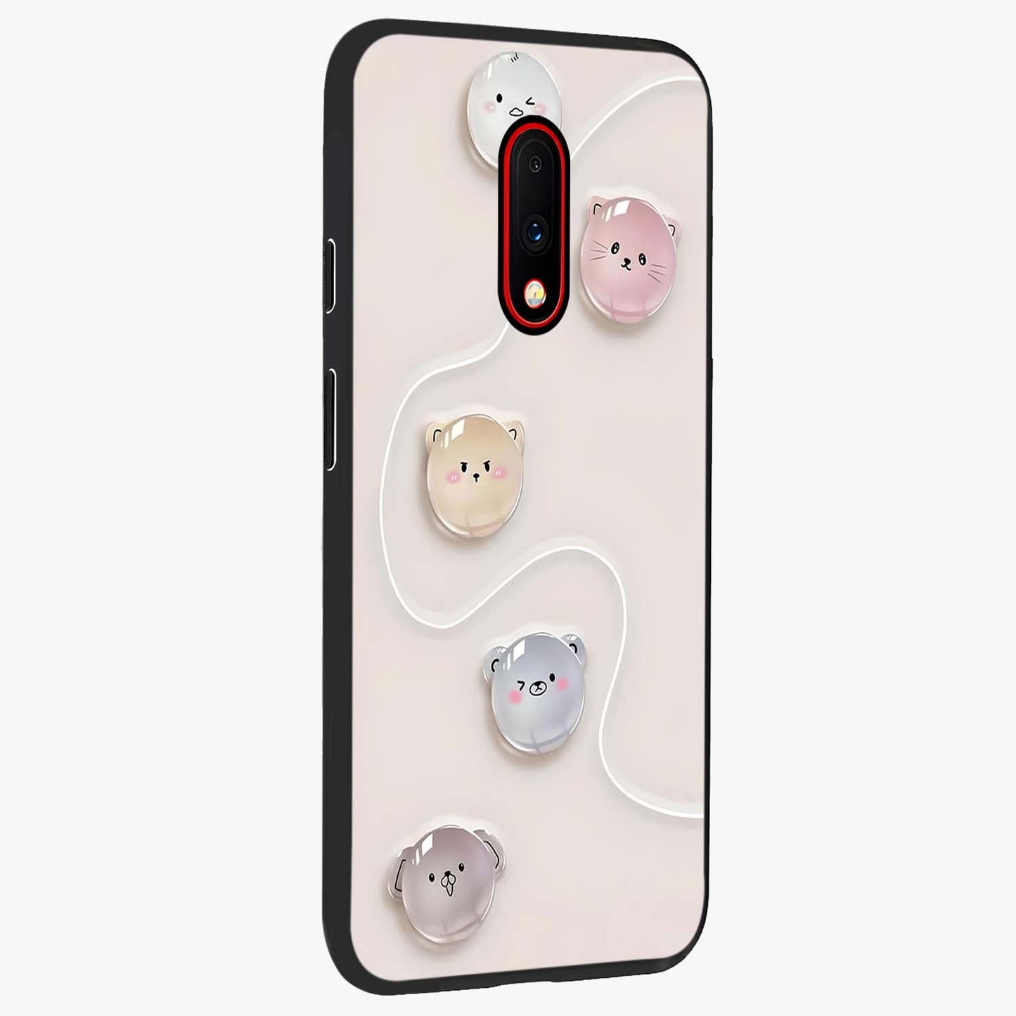 Puffy Face Parade Glass Case upright view showcasing adorable character artwork with cheerful animated theme.