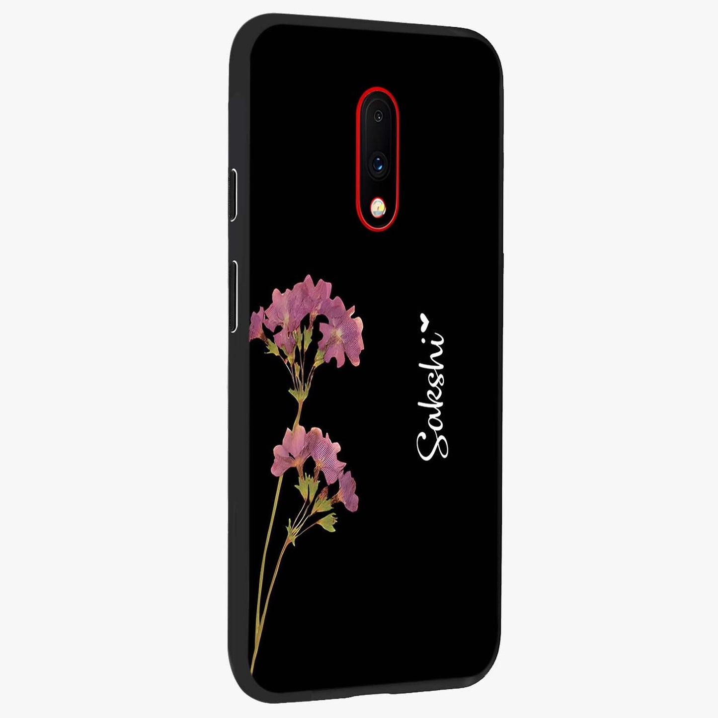 Riching Lavender Flower Custom Name Glass Case upright view showcasing elegant lavender floral artwork with personalized aesthetic.