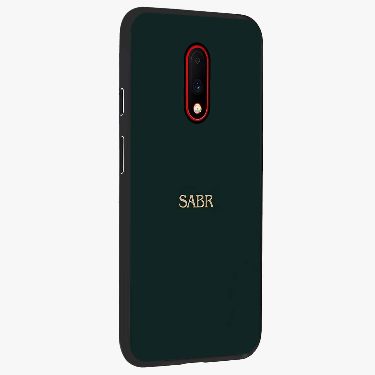 Sabr Minimal Patience Glass Case upright view showcasing calm minimalist artwork with motivational patience theme.