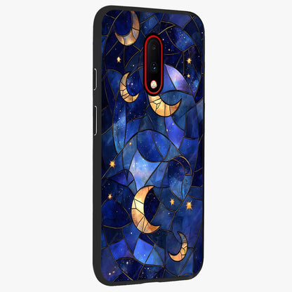 Starlit Sky Tapestry Glass Case upright view showcasing elegant starry sky artwork with cosmic decorative theme.