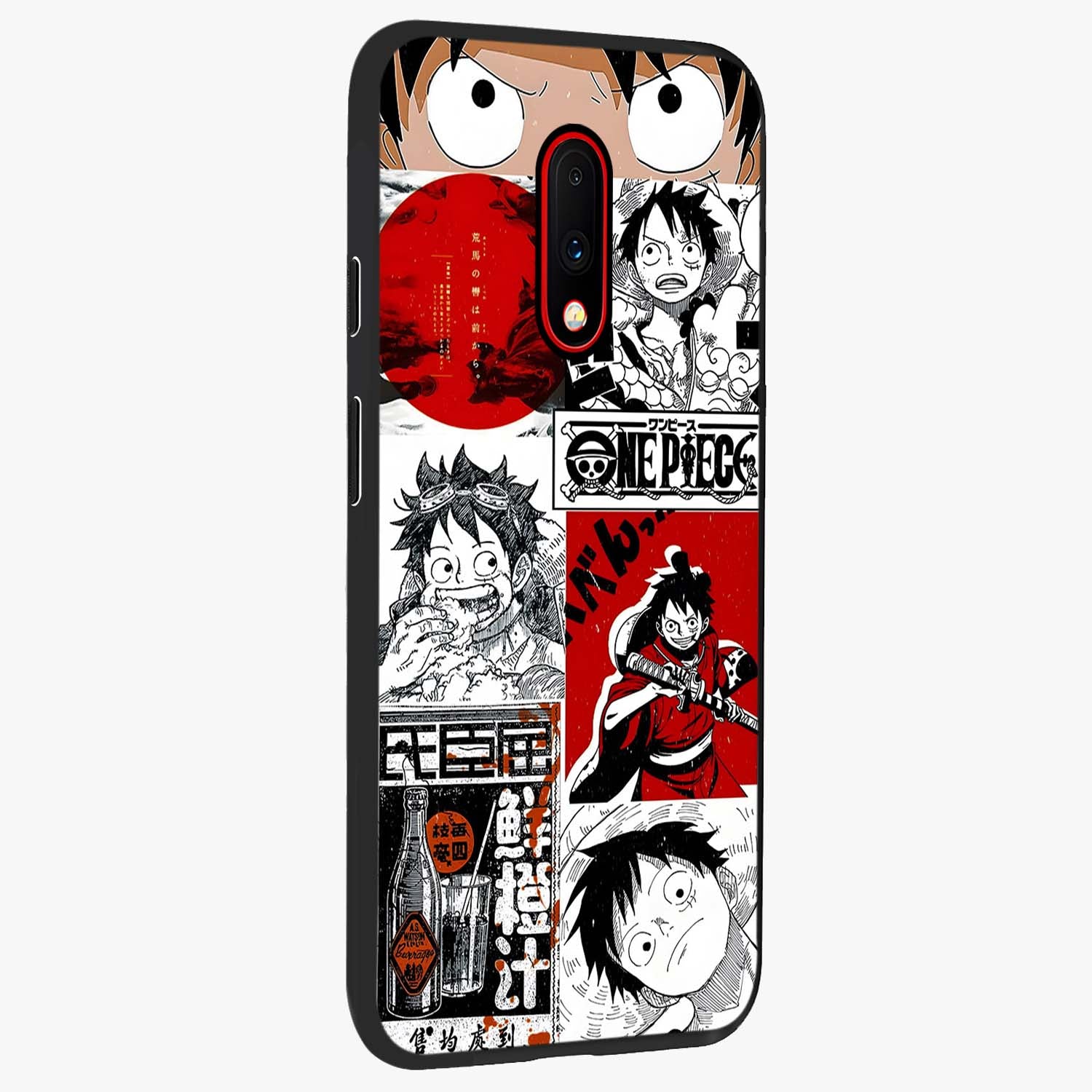 Strawhat Chaos Panels Glass Case upright view showcasing energetic anime artwork with bold adventure theme.
