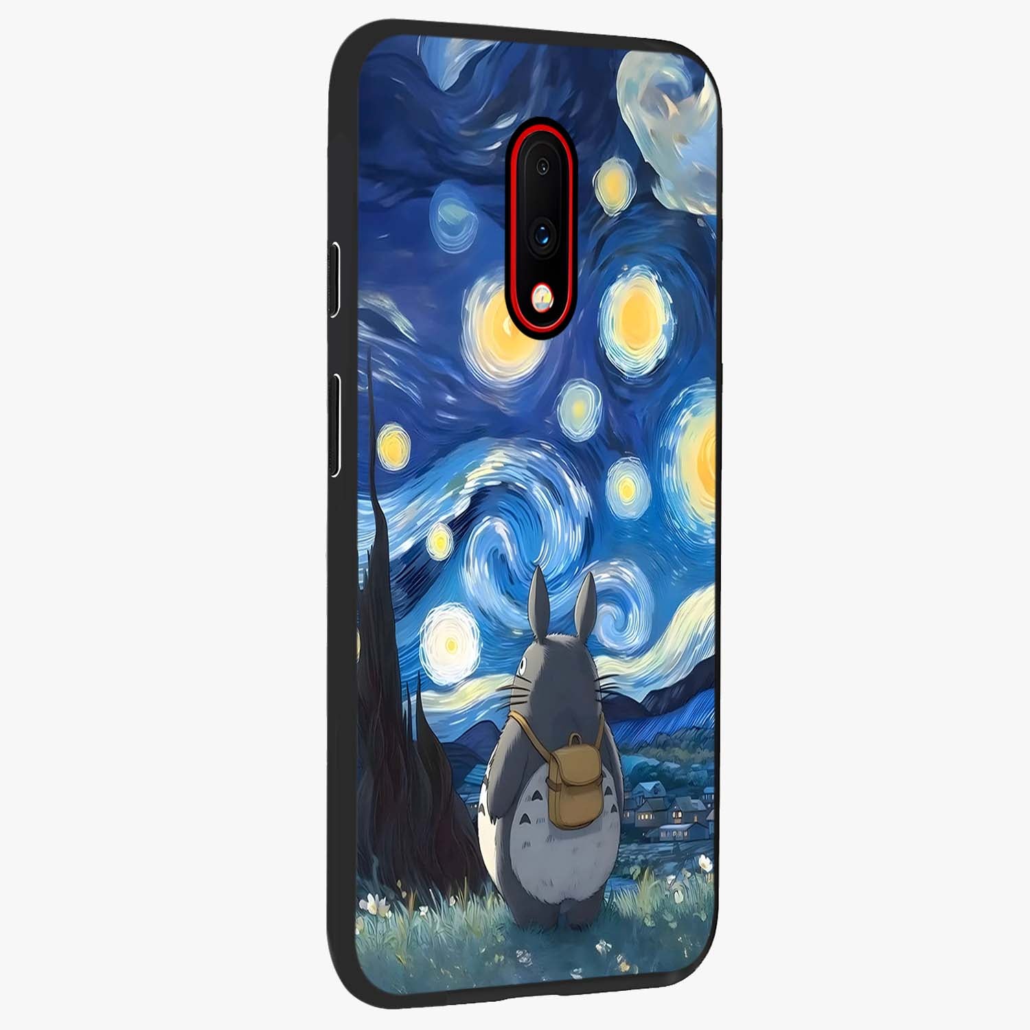 Totoro In Van Gogh Art Glass Case upright view showcasing creative character artwork with painterly artistic theme.