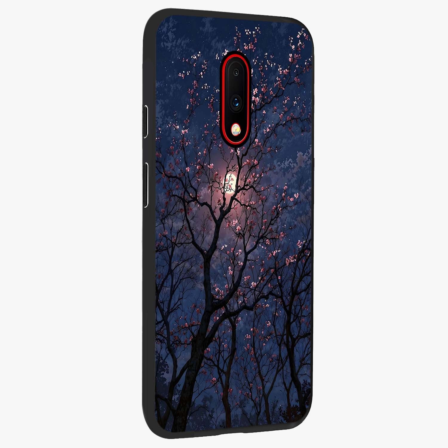 Twilight Sakura Serenade Glass Case upright view showcasing beautiful cherry blossom artwork with serene evening theme.