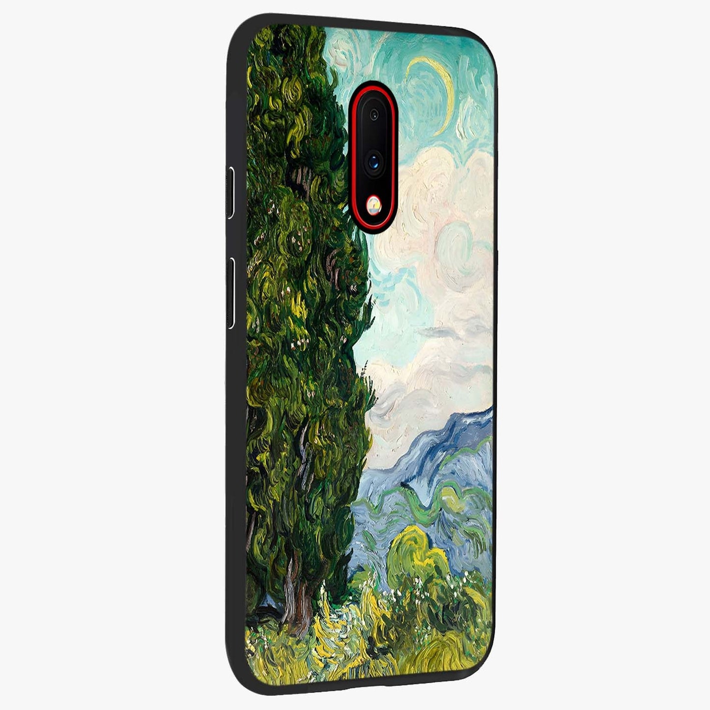Van Gogh Vintage Art Glass Case upright view showcasing elegant vintage painting artwork with artistic heritage theme.