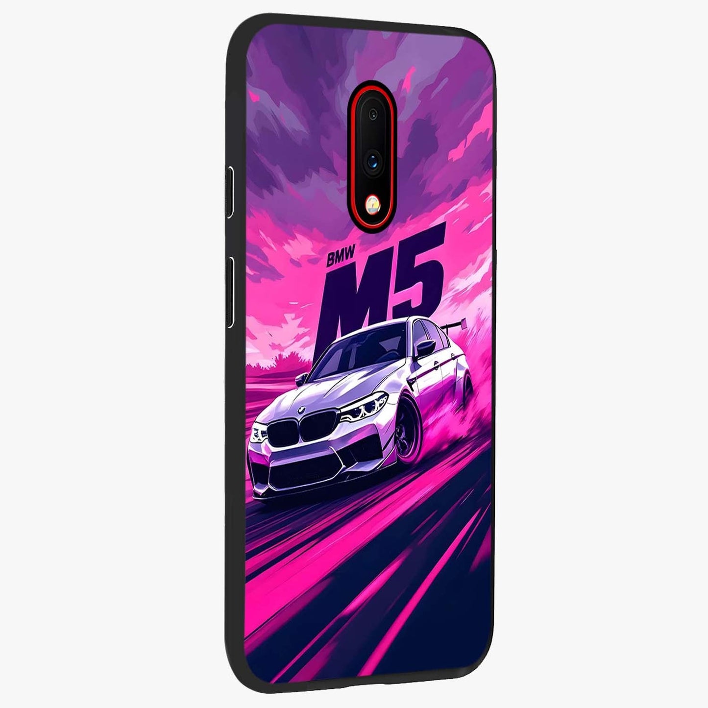 Velocity Drift Pulse Glass Case upright view showcasing powerful racing artwork with energetic motorsport theme.
