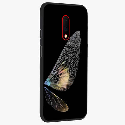 Whispers Of Wings Glass Case upright view showcasing elegant wing artwork with light airy theme.