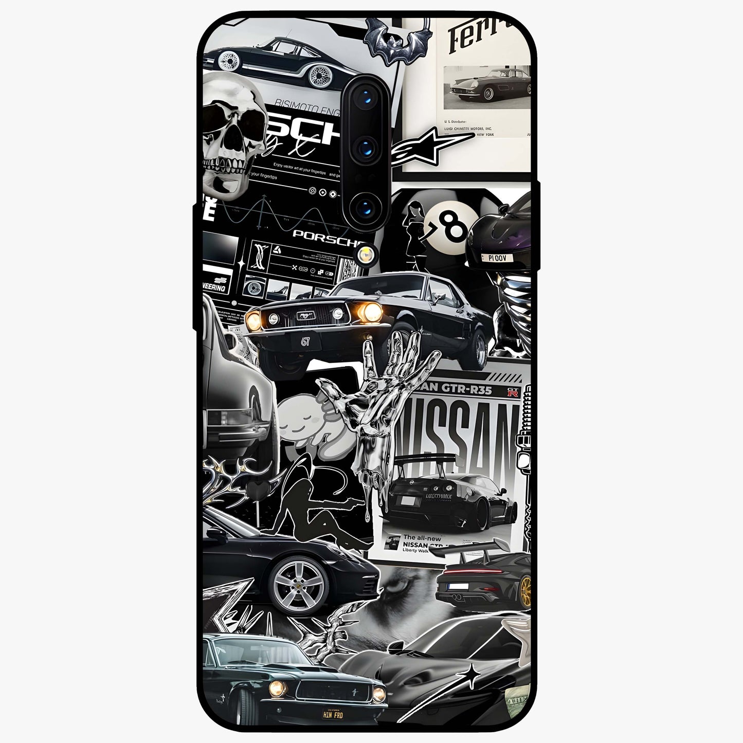 Aesthetic Dark Love Glass Case showing flat back view with dark romantic artwork and glossy glass finish.