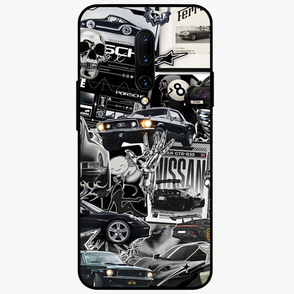 Aesthetic Dark Love Glass Case showing flat back view with dark romantic artwork and glossy glass finish.