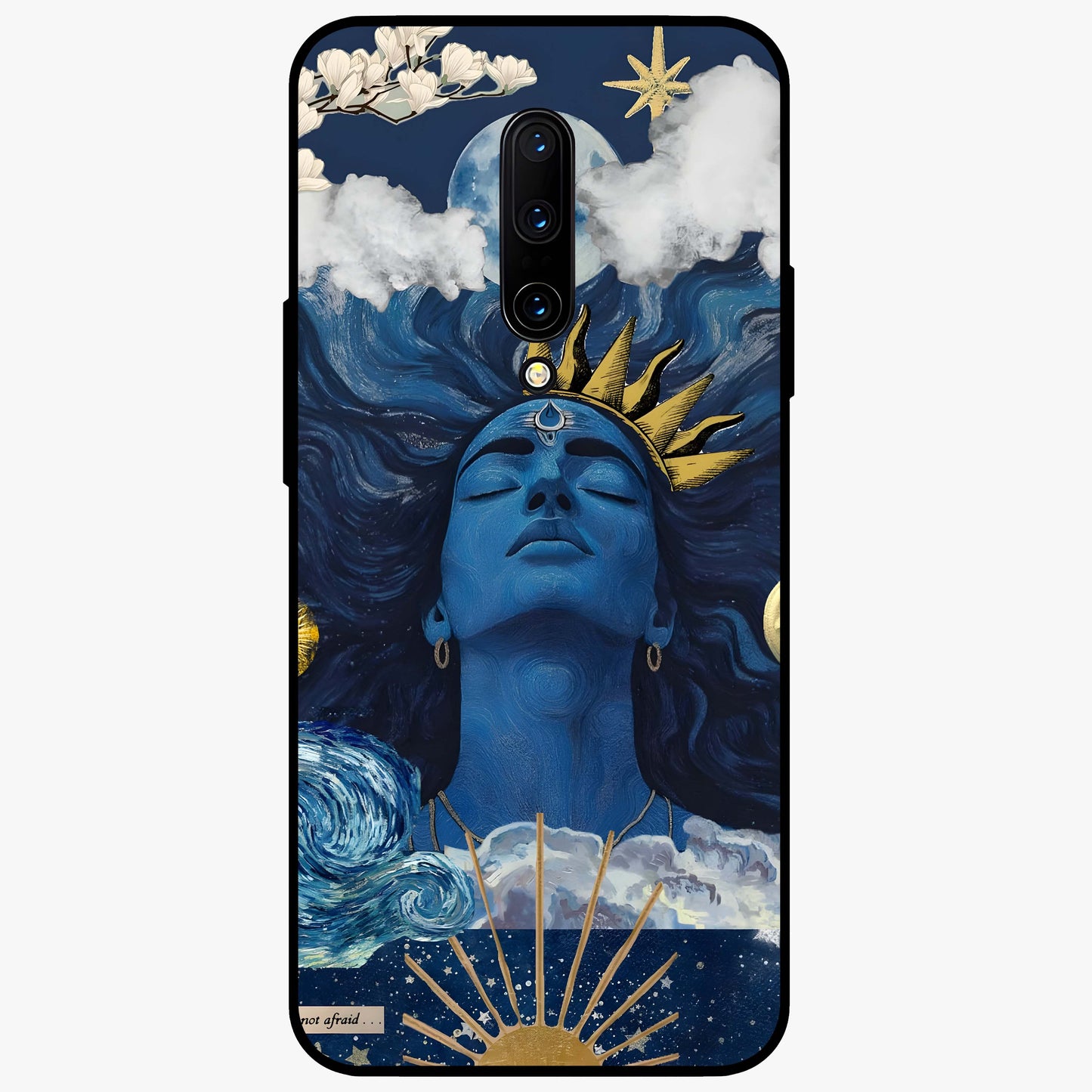 Aesthetic Lord Shiva Glass Case showing flat back view with divine Shiva artwork and glossy glass finish.