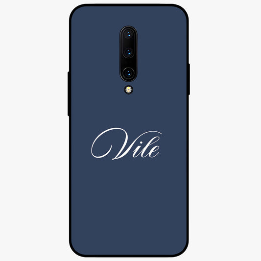Blue Background Personalized Custom Name Glass Case showing flat back view with minimal blue background and custom name design.