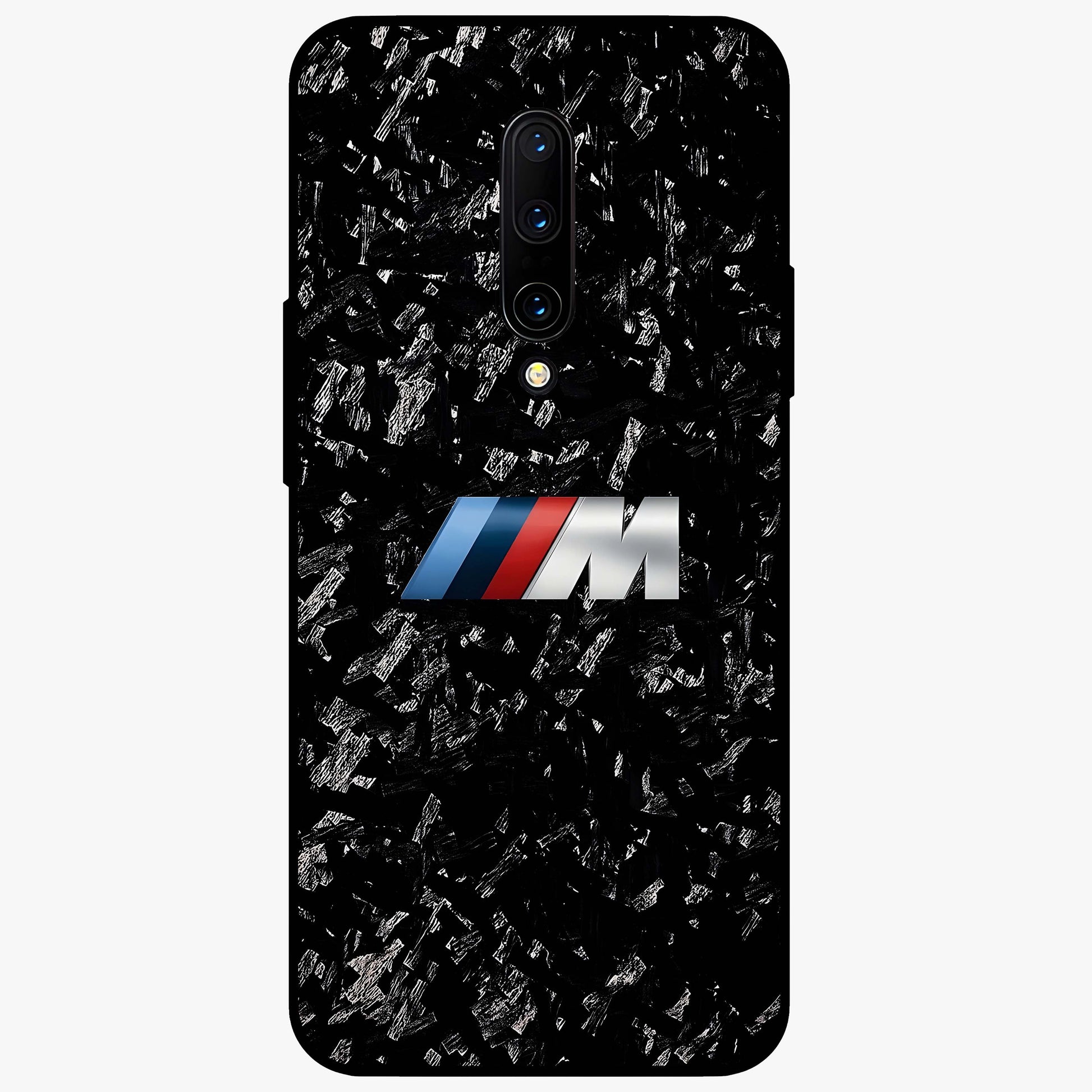 Carbon Speed Mark Glass Case showing flat back view with sporty carbon pattern artwork and glossy glass finish.