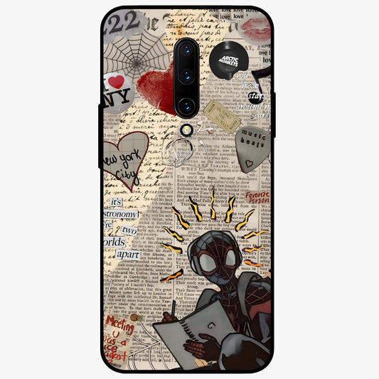 City Dream Sketch Glass Case showing flat back view with artistic city skyline sketch artwork and glossy glass finish.