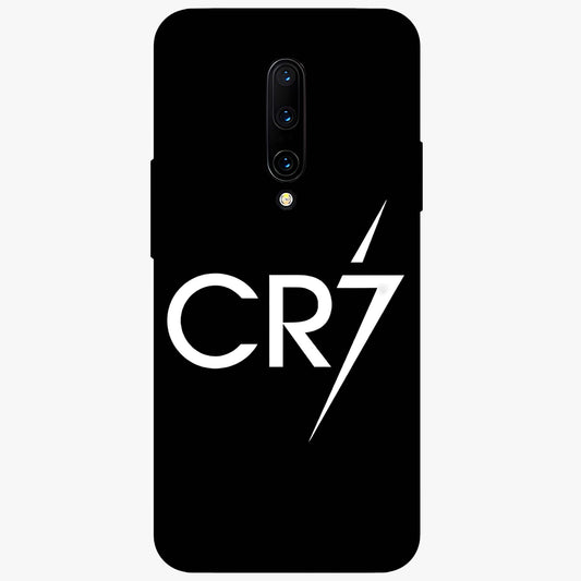 Cr7 Elite Strike Glass Case showing flat back view with dynamic football inspired artwork and glossy glass finish.
