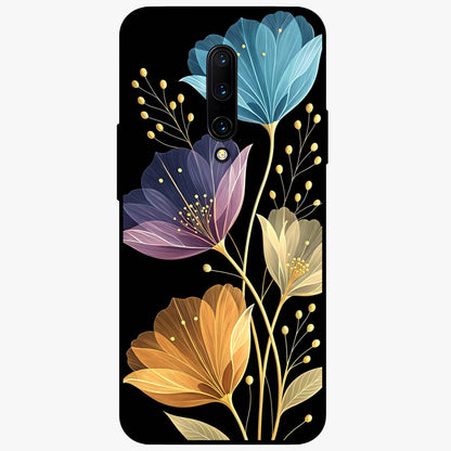 Delicate Multicolor Flowers Glass Case showing flat back view with vibrant floral artwork and glossy glass finish.