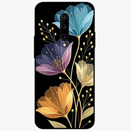 Delicate Multicolor Flowers Glass Case showing flat back view with vibrant floral artwork and glossy glass finish.