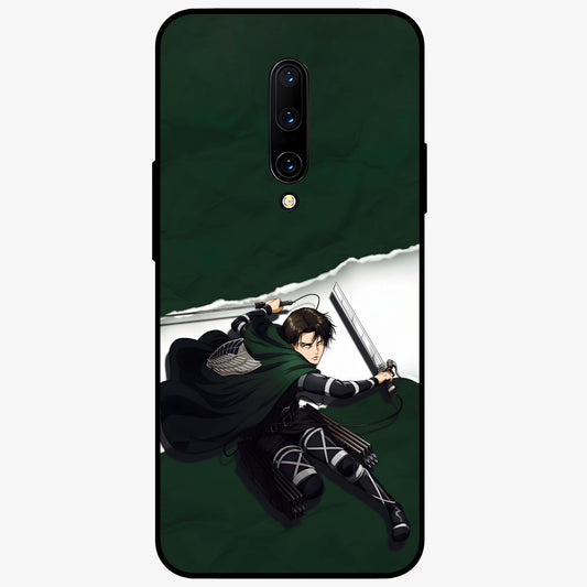 Emerald War Vanguard Glass Case showing flat back view with powerful warrior themed artwork and glossy glass finish.